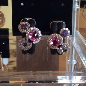 Beautiful lab created sapphire earrings